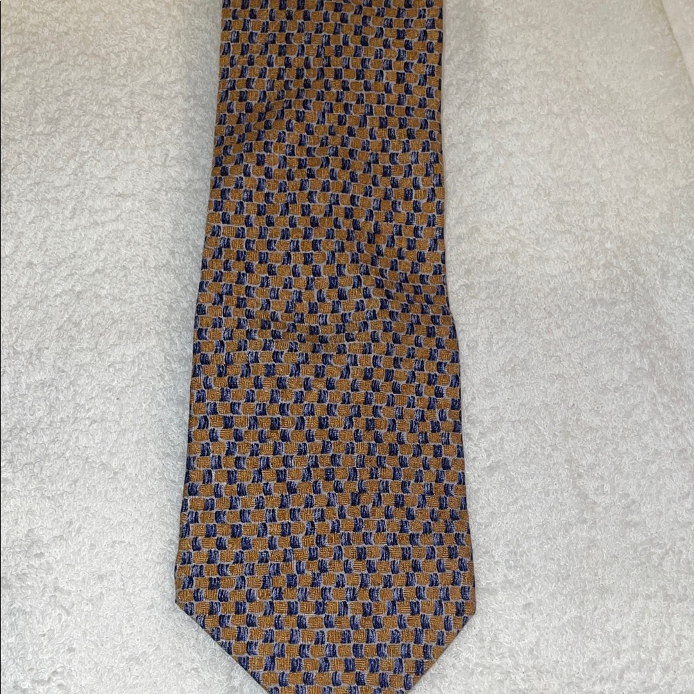Jerry Garcia Tie - Used Elegant Blue and Brown Men's Tie ( missing back tag )